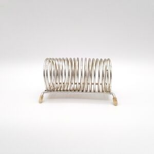 Vintage MCM Chrome Spiral Letter Holder & Desk Organizer